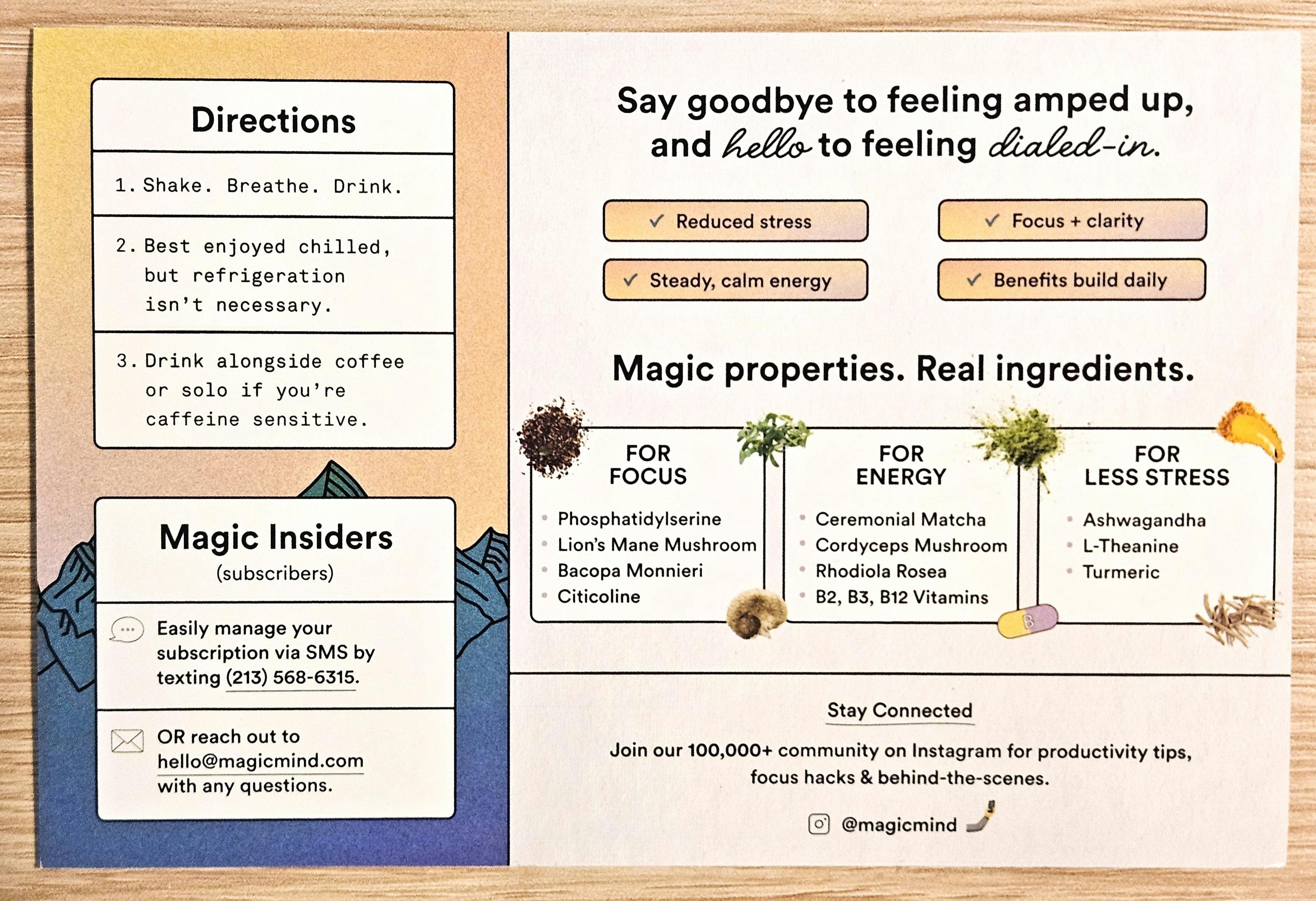 Magic Mind Review Card