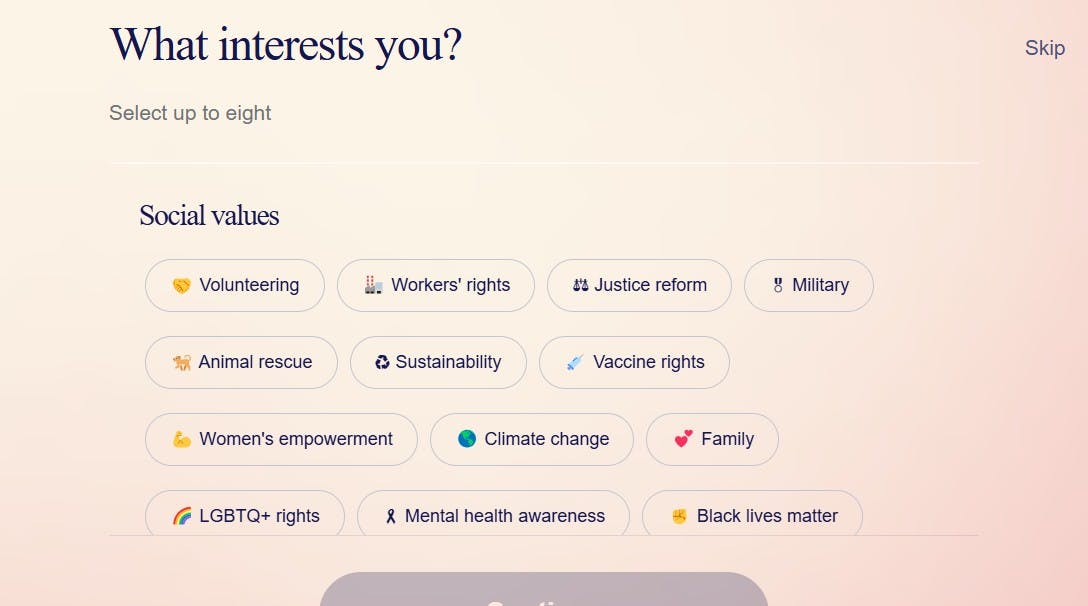 Match Registration Interests