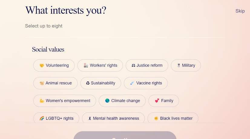 Match Registration Interests
