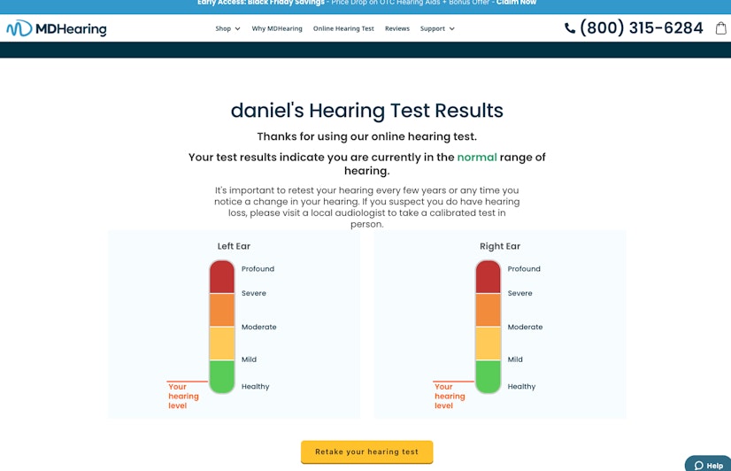 Free Hearing Test Results