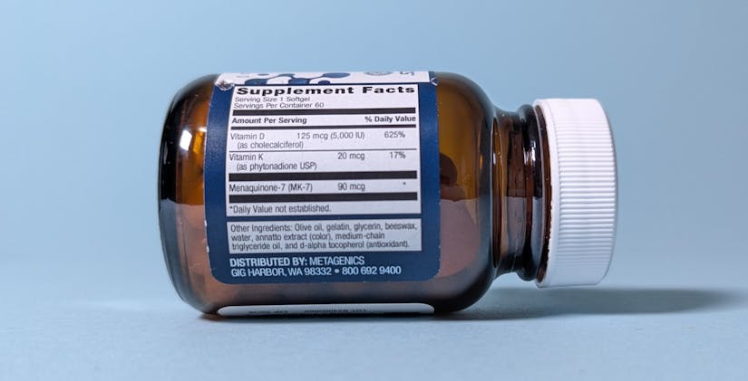 Metagenics D3 5000 Plus K Ingredients