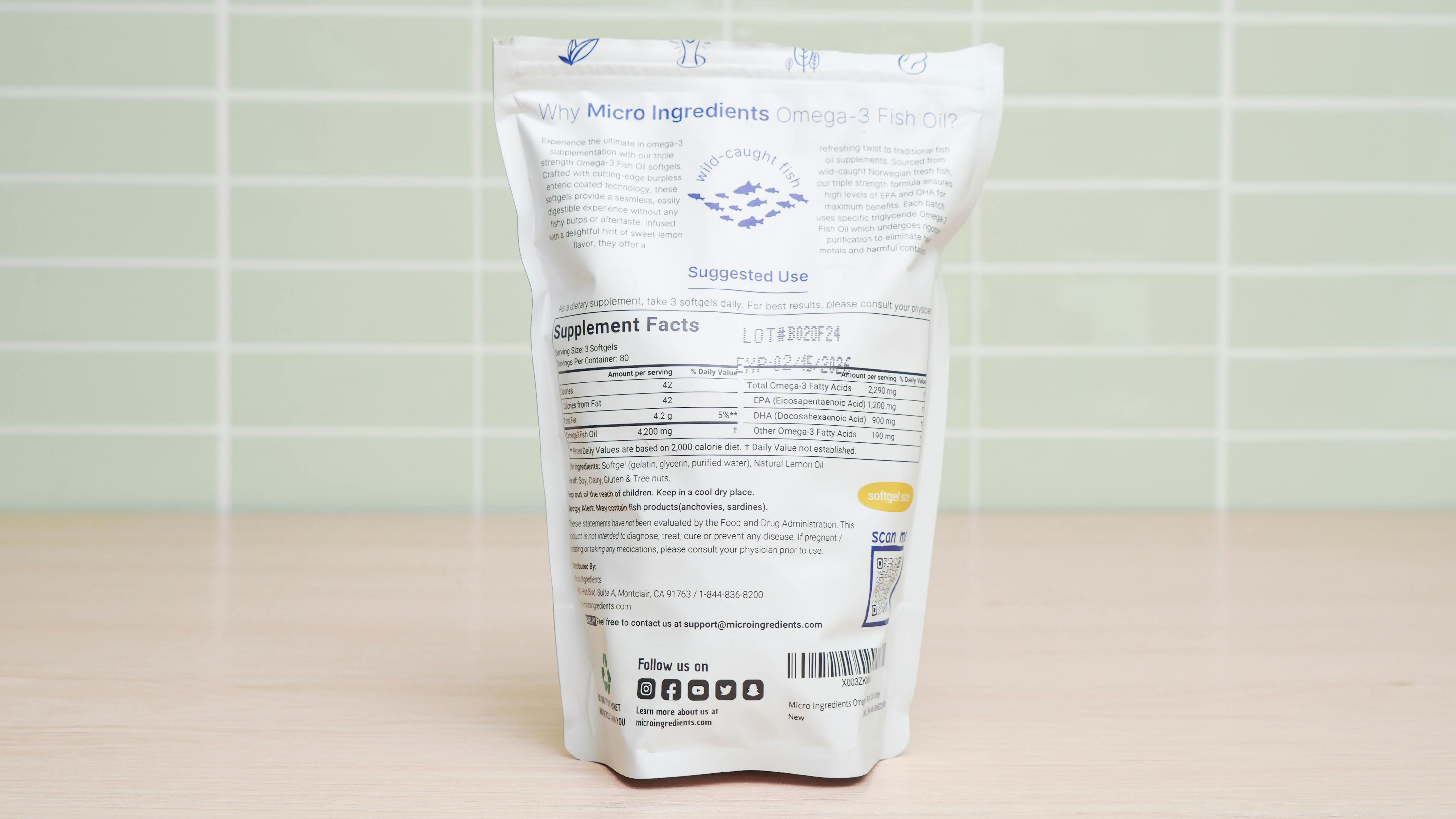 Micro Ingredients Triple Strength Omega 3 Fish Oil Ingredients