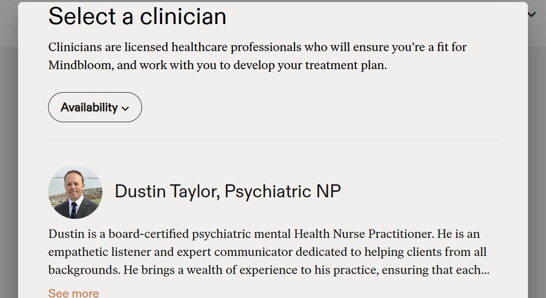 Mindbloom Select Clinician