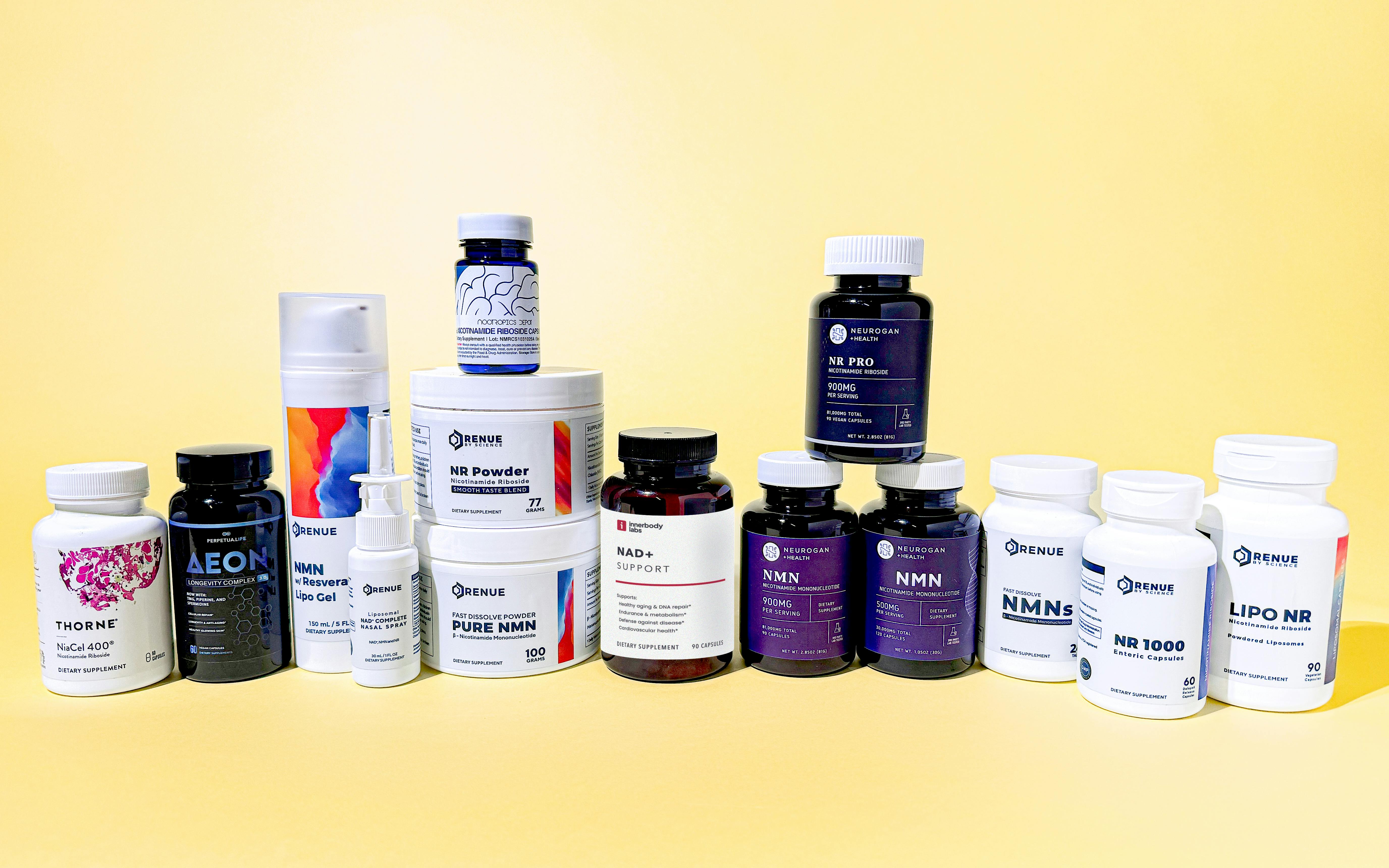 NAD+ supplements lineup for comparison