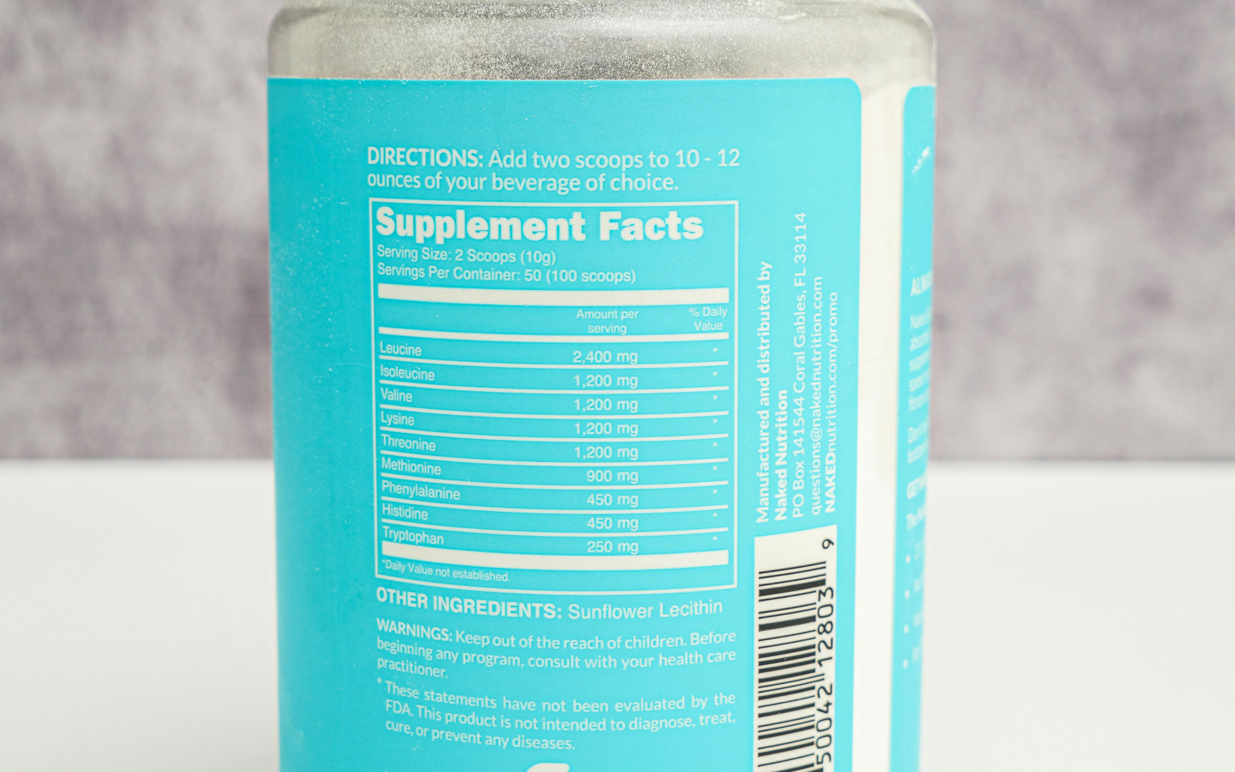 Naked EAAS ingredients