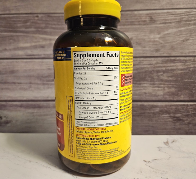 Nature Made fish oil ingredient label