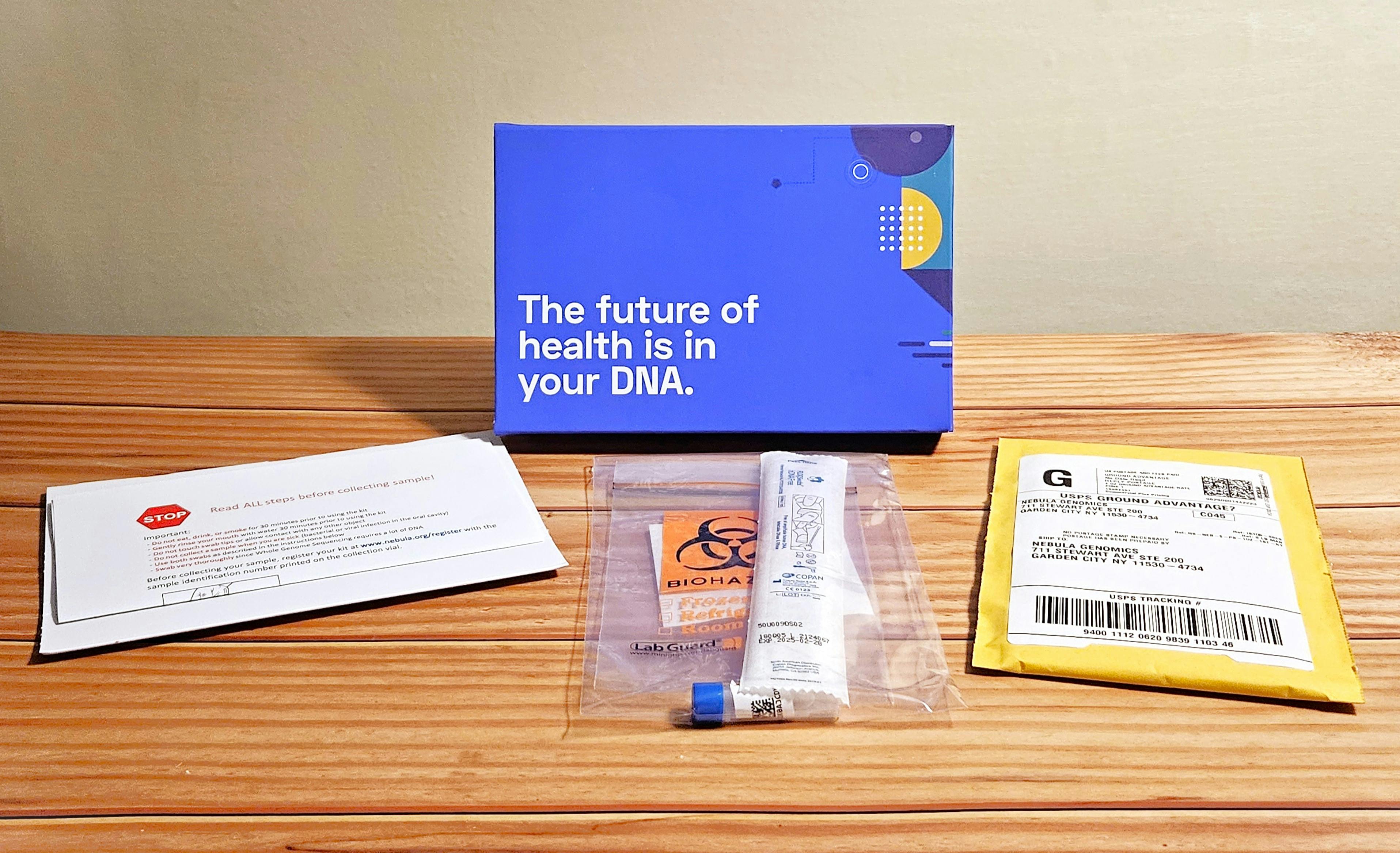 Nebula Genomics Review Kit Contents