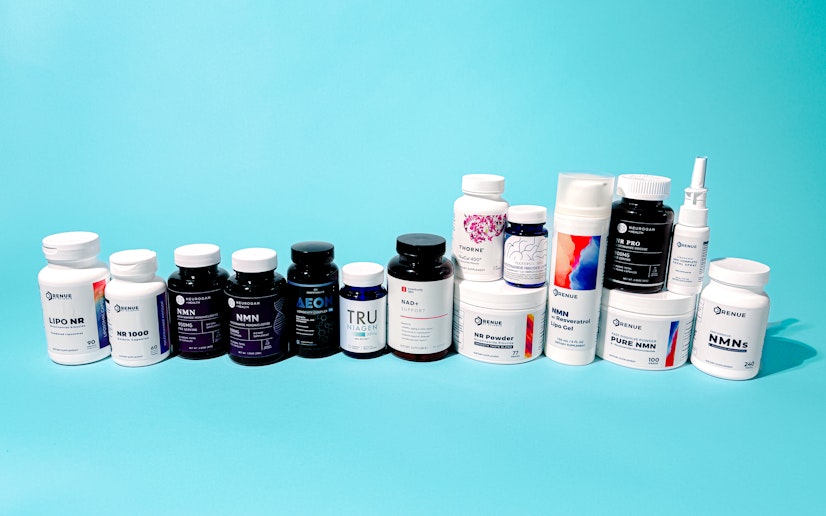 A wide assortment of NAD+ boosting supplements including NMN and NR
