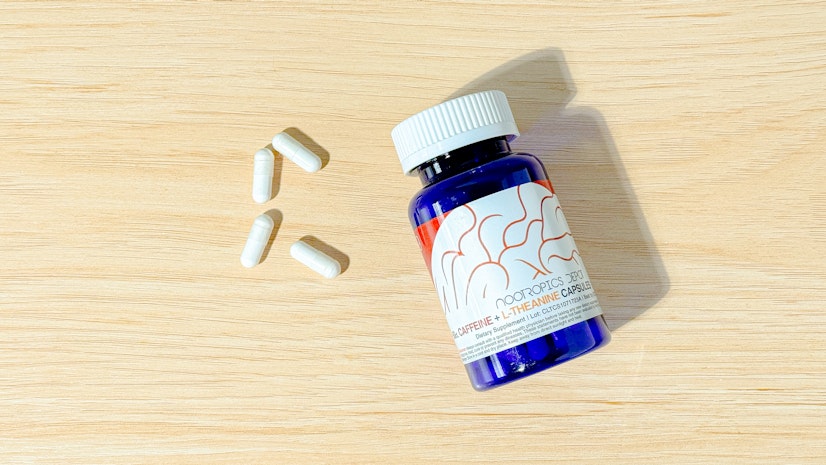 Nootropics Depot Caffeine plus L-Theanine Top Down Wood