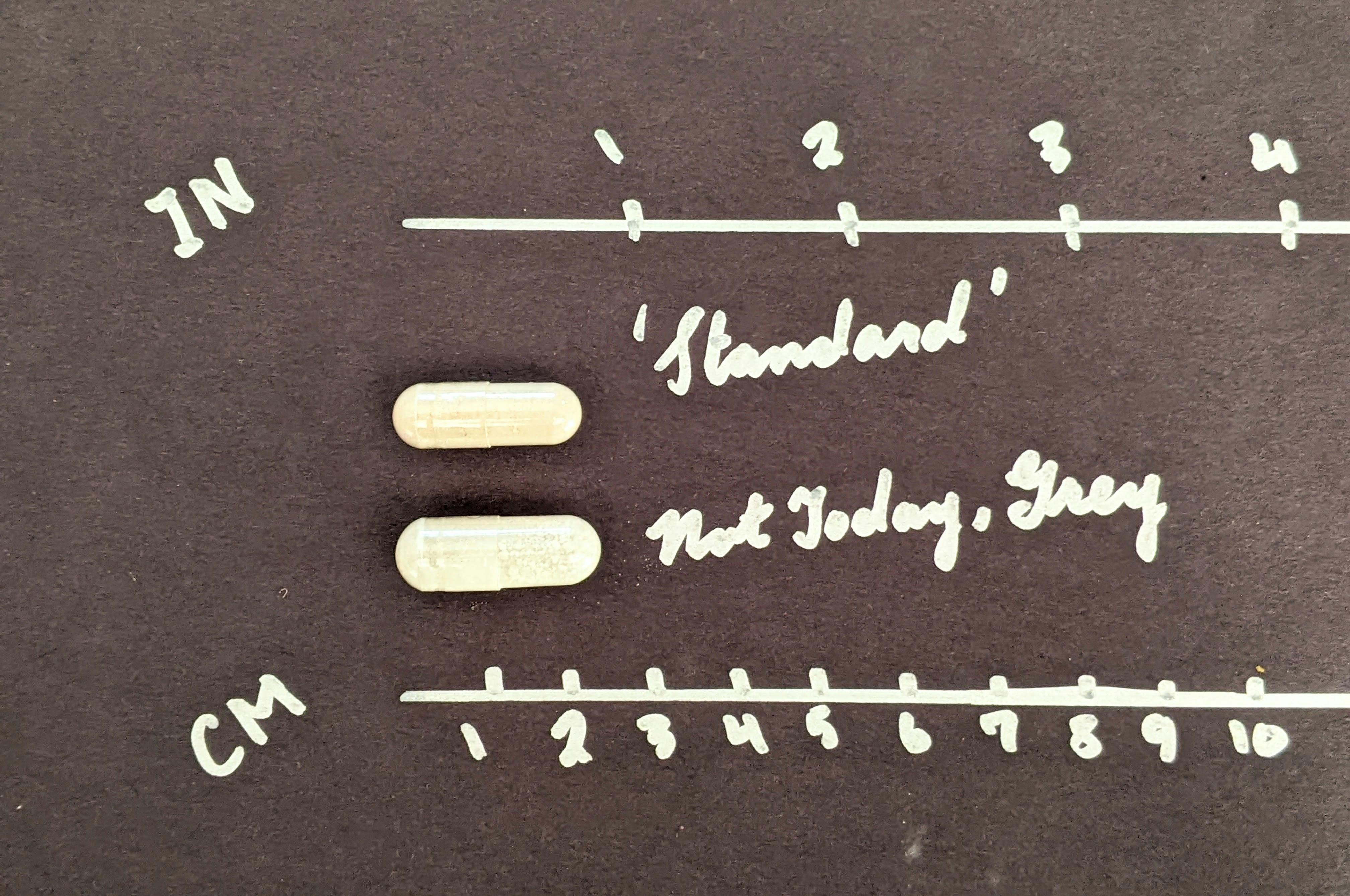 Not Today Grey Capsule Size