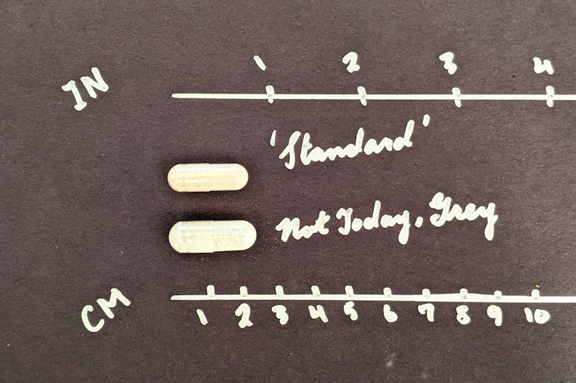 Not Today Grey Capsule Size