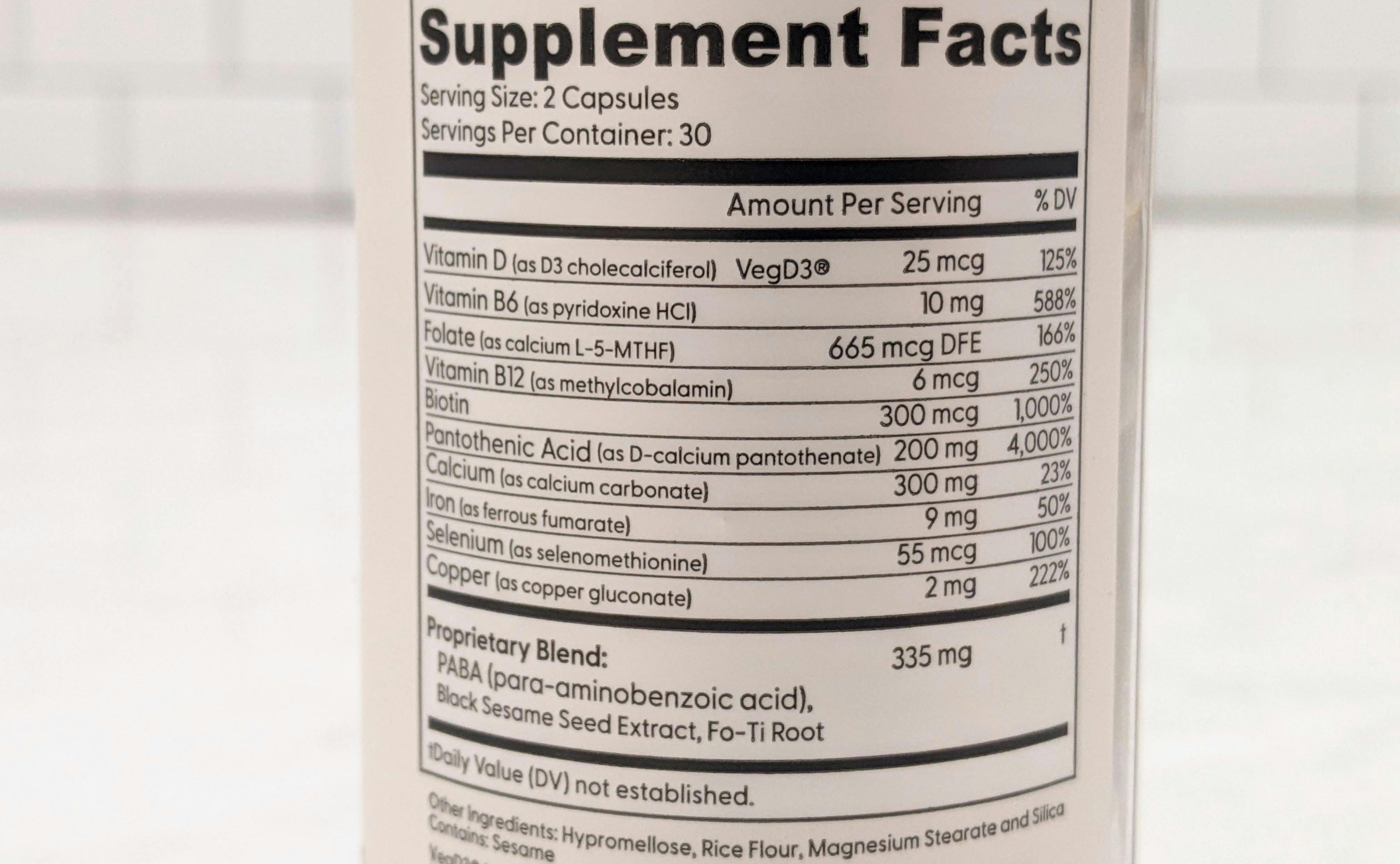 Not Today Grey Ingredients