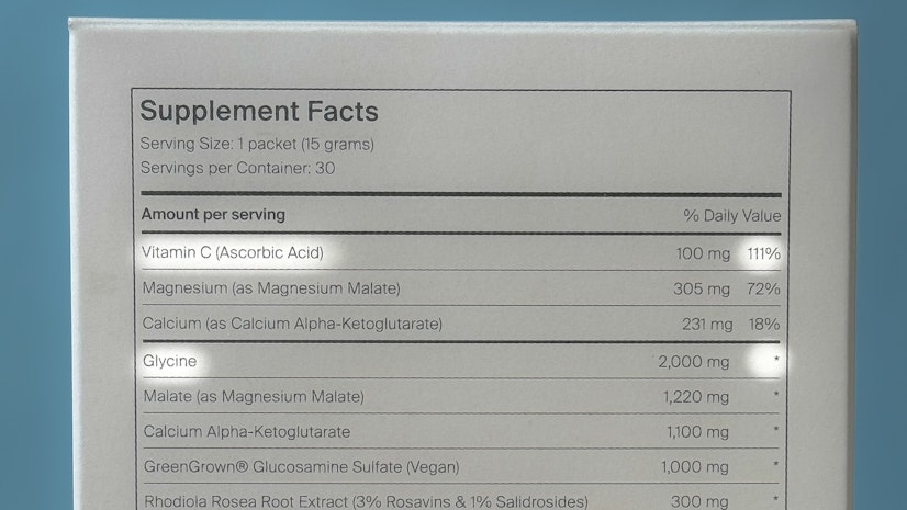 Novos Core Ingredients Daily Value Illustration