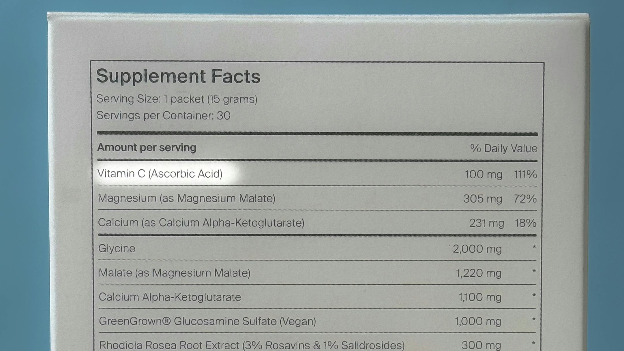 Novos Core Ingredients Vitamin C