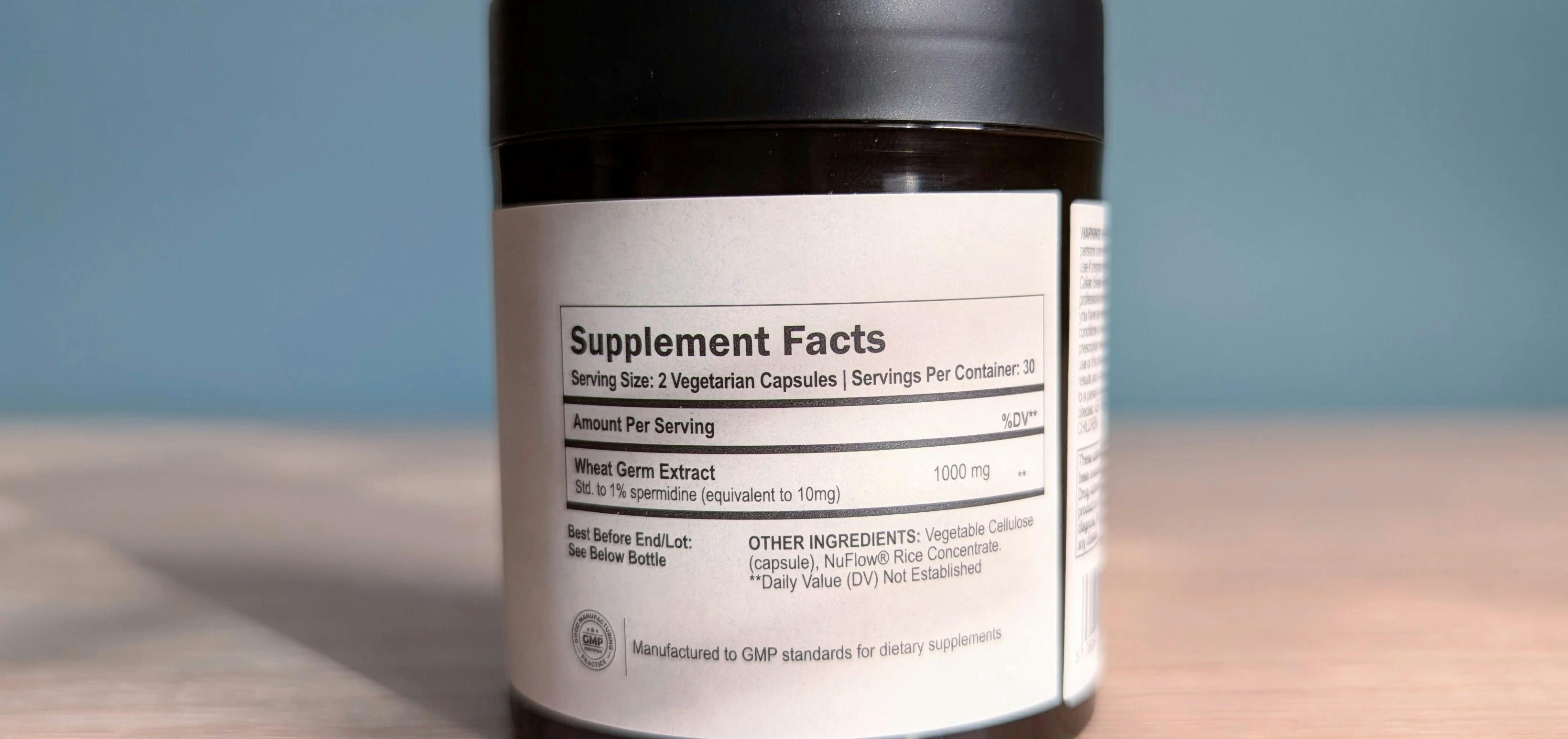 Omre Spermidine Ingredient Label