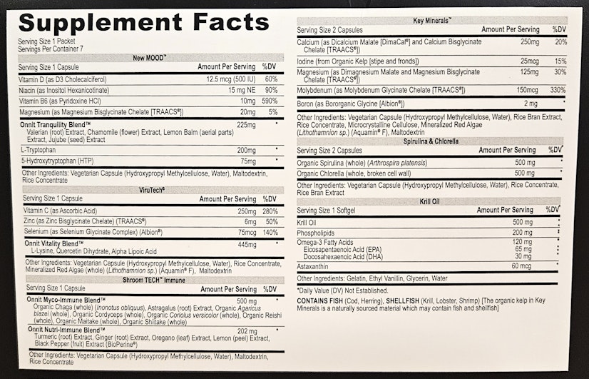 Onnit Total Human Review Night Pack Supplement Facts