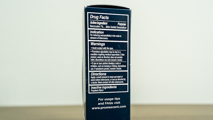 Promescent Delay Wipes Drug Facts