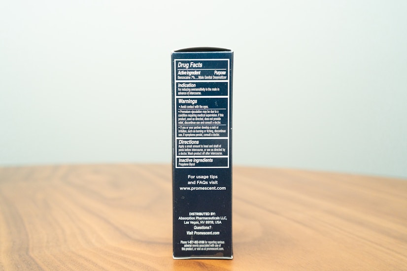 Promescent Wipes Box Ingredients Review