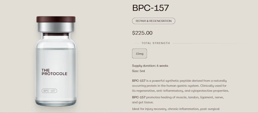 Protocole’s BPC-157 injectable monotherapy