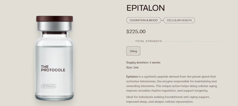 Protocole’s stand-alone epitalon injectable