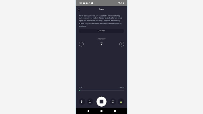 Pulsetto Stress Program Session Interface