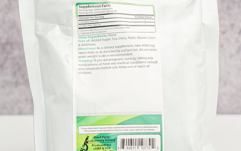 PureBulk L-Citrulline DL-Malate ingredients