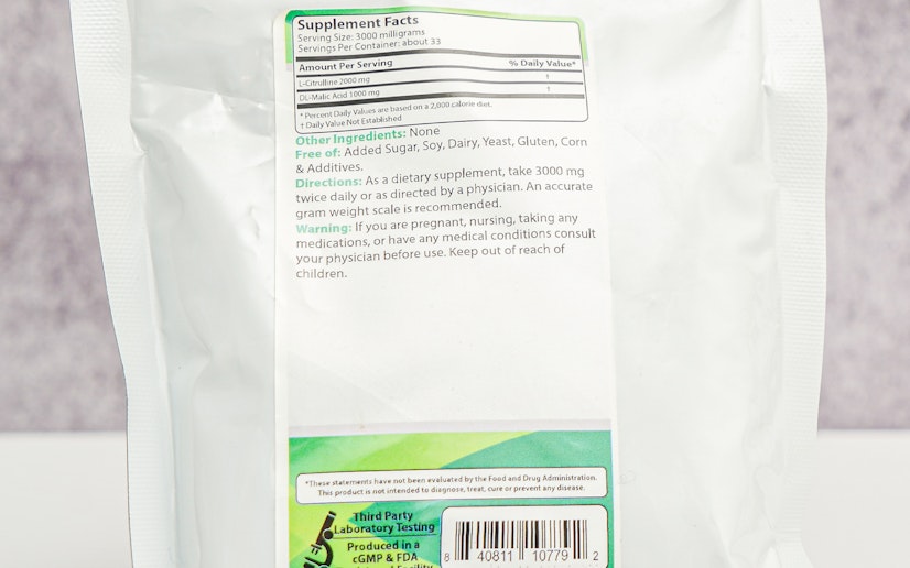 PureBulk L-Citrulline DL-Malate ingredients