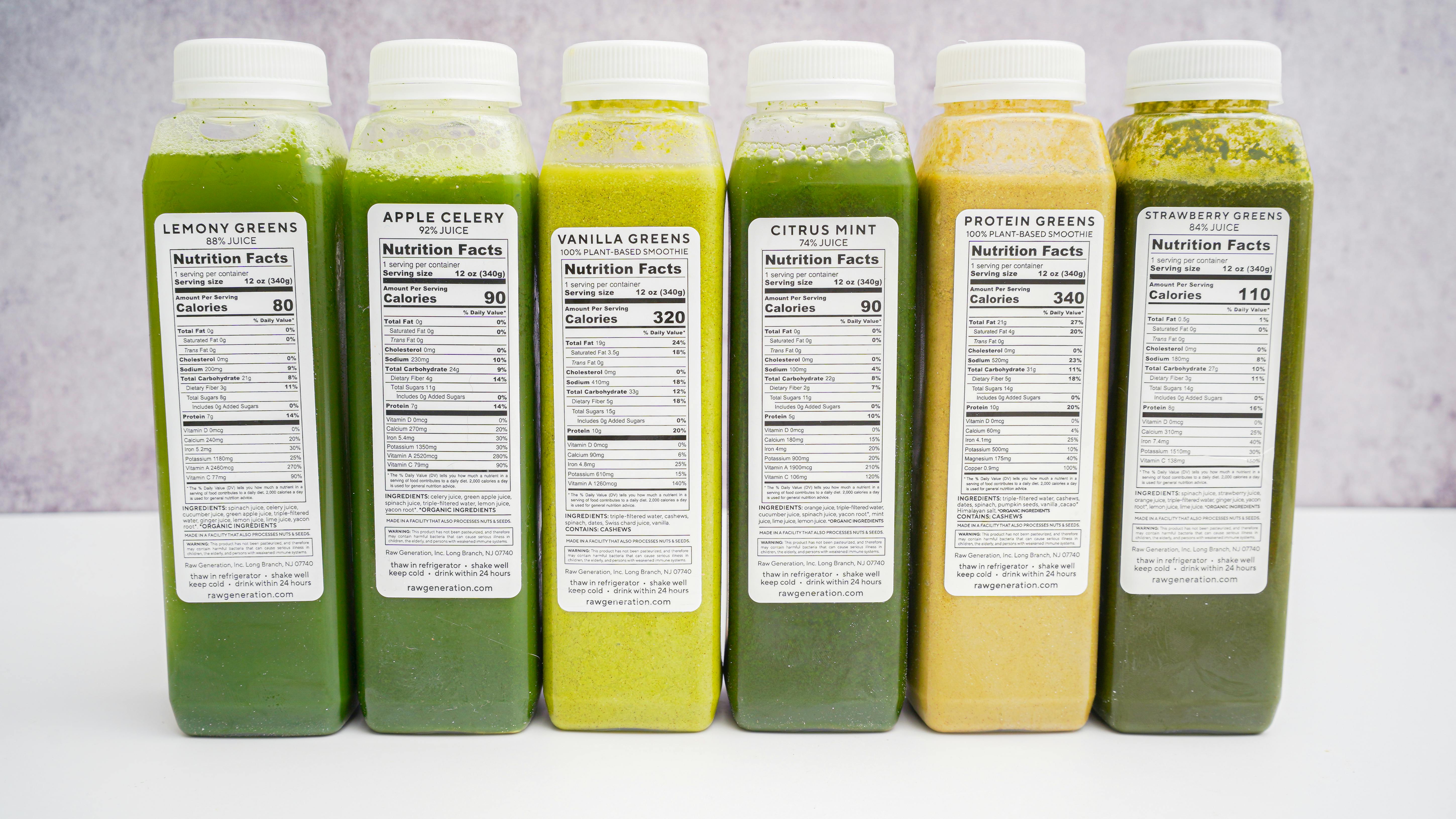 Raw Generation Low Sugar Detox Cleanse Ingredients