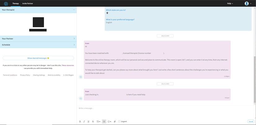 Regain Text Interface