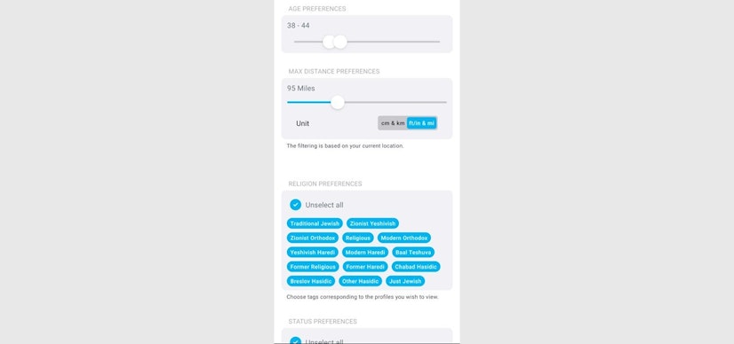 Ringle Filter Options