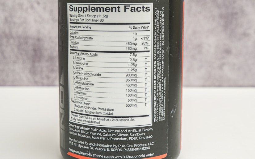 Rule One Essential Amino 9 ingredients