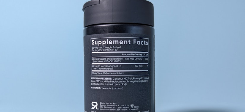 Sports Research D3 and K2 Ingredients
