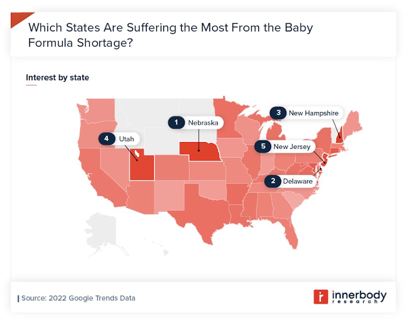 how states compare in baby formula shortage