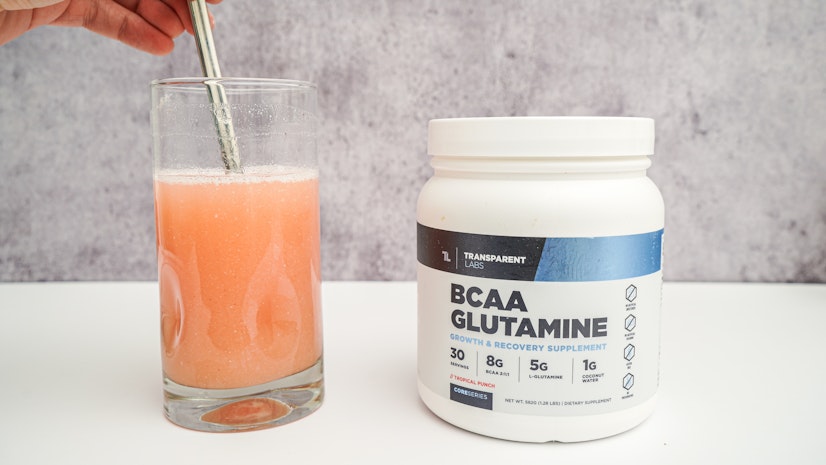 Transparent Labs BCAA Glutamine mixed in water