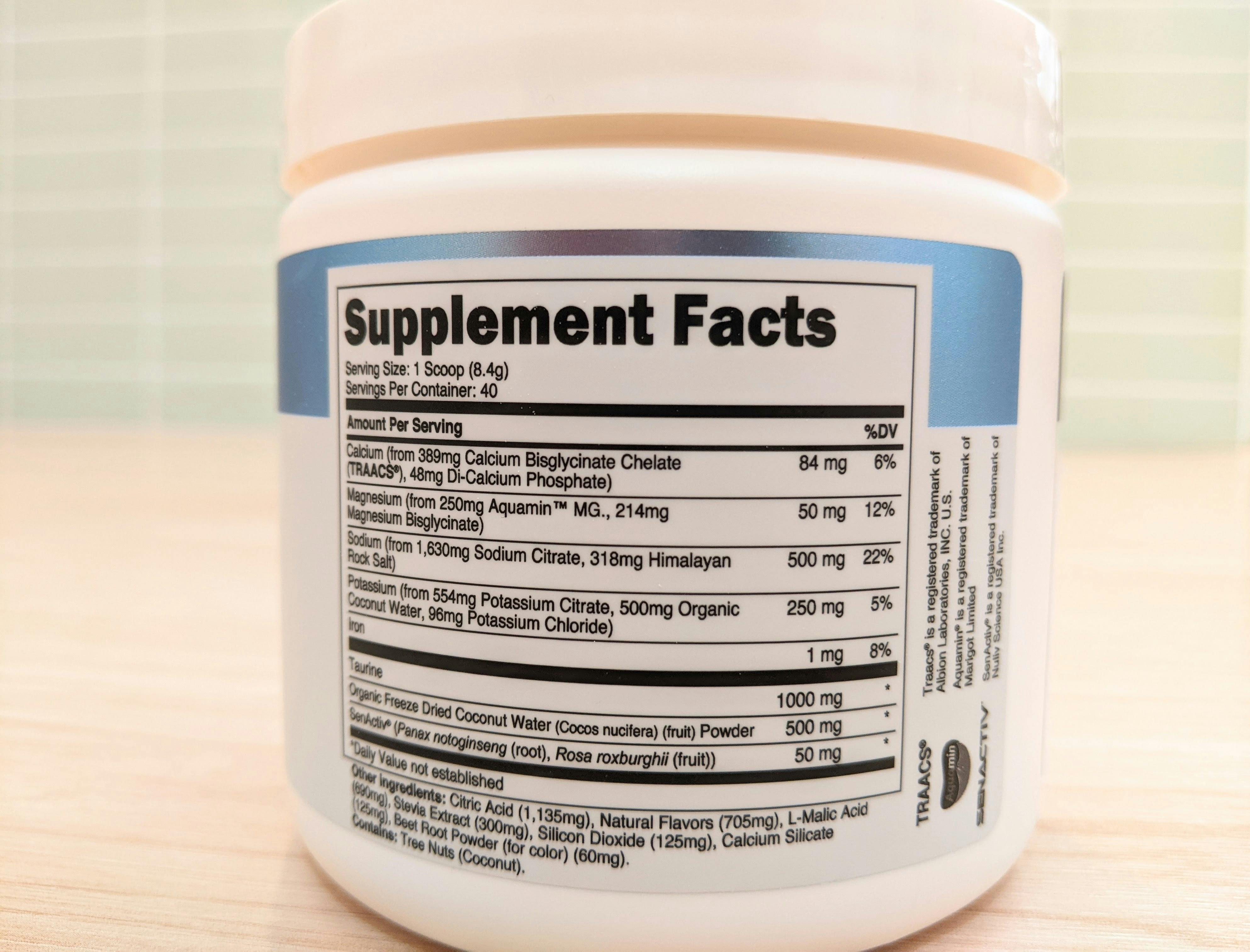 Transparent Labs Hydrate Ingredients