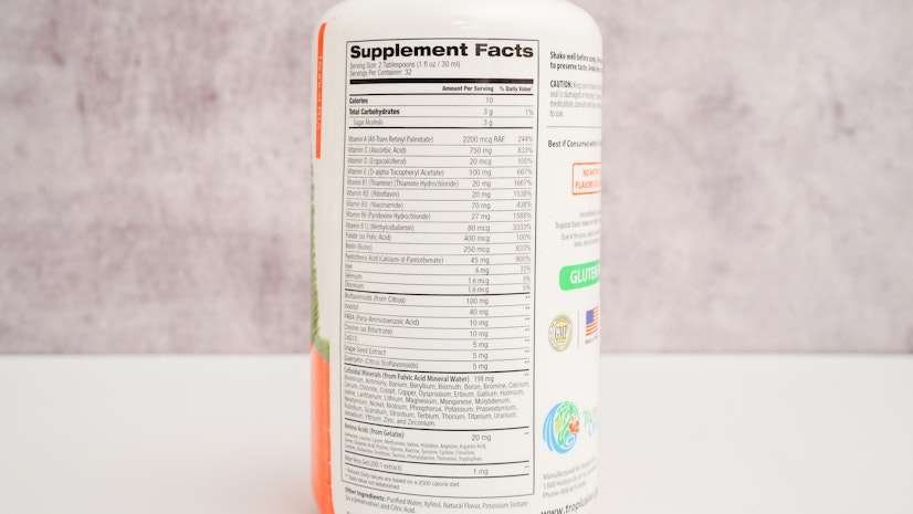 Tropical Oasis Mega Plus Ingredients