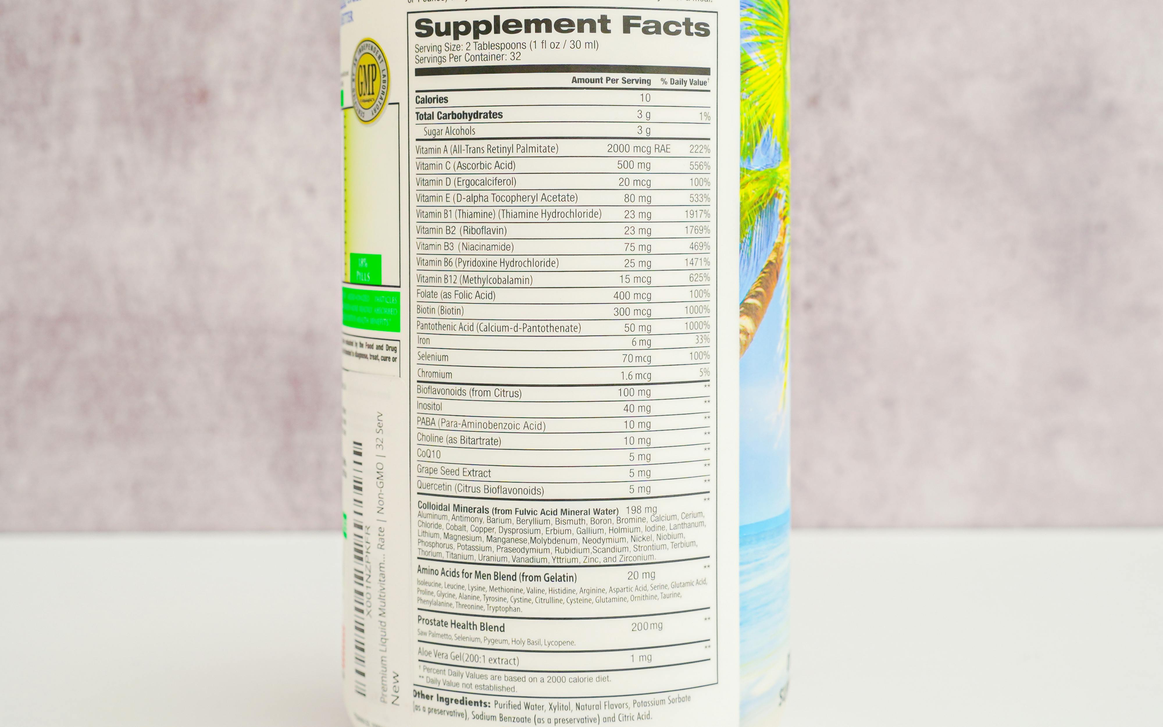 Tropical Oasis Mens Mega Ingredients