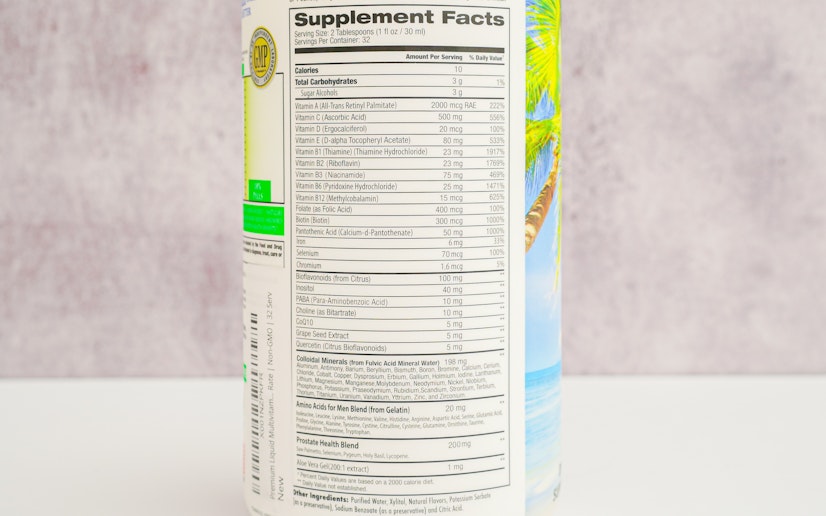 Tropical Oasis Mens Mega Ingredients