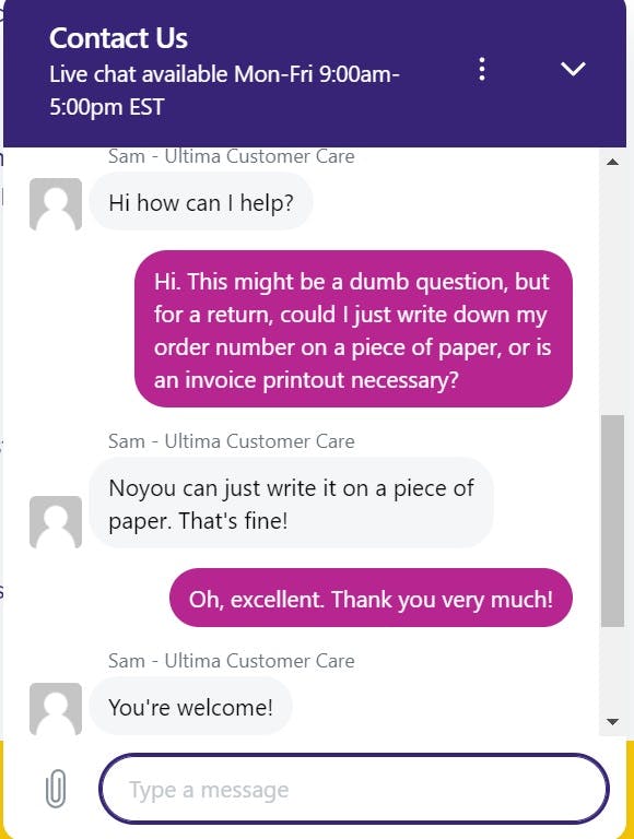 Ultima Customer Support