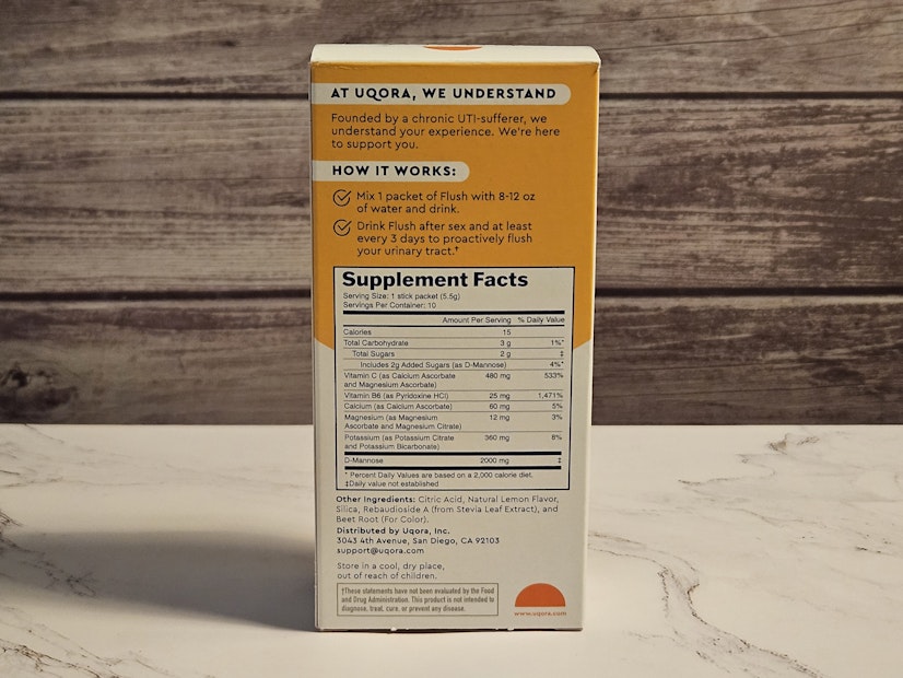 Uqora Flush Supplement Facts