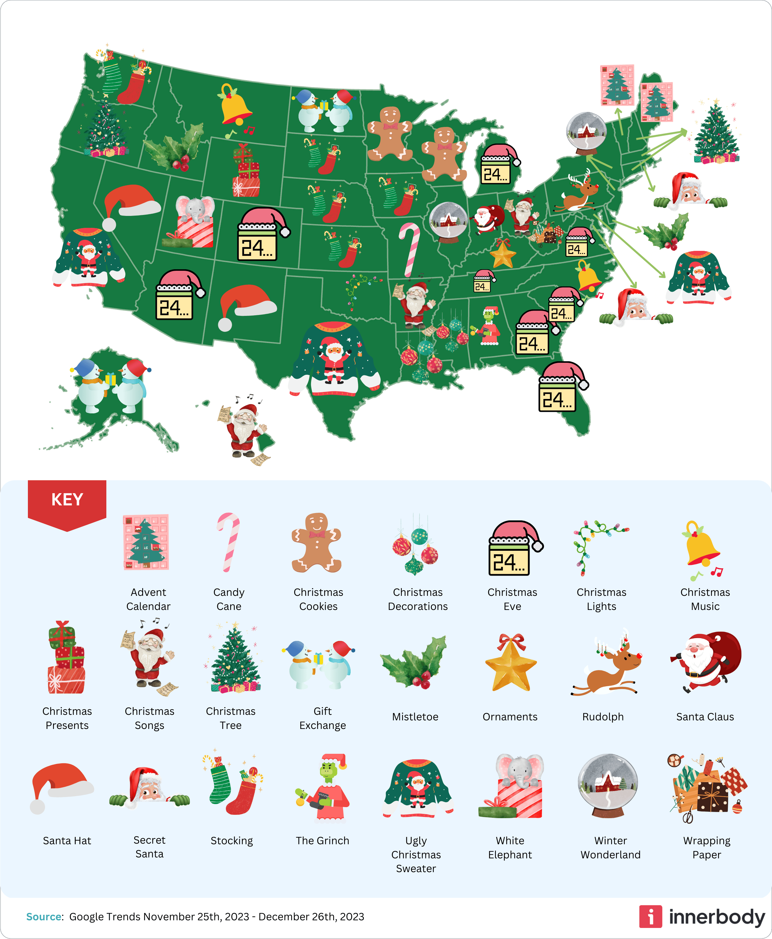 Us Map Festive States 2024