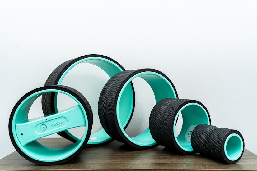 Chirp Wheels of various sizes alongside the Chirp Wheel Pro