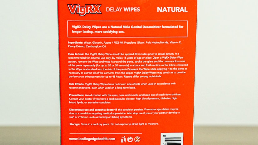 Vigrx Delay Wipes Drug Facts