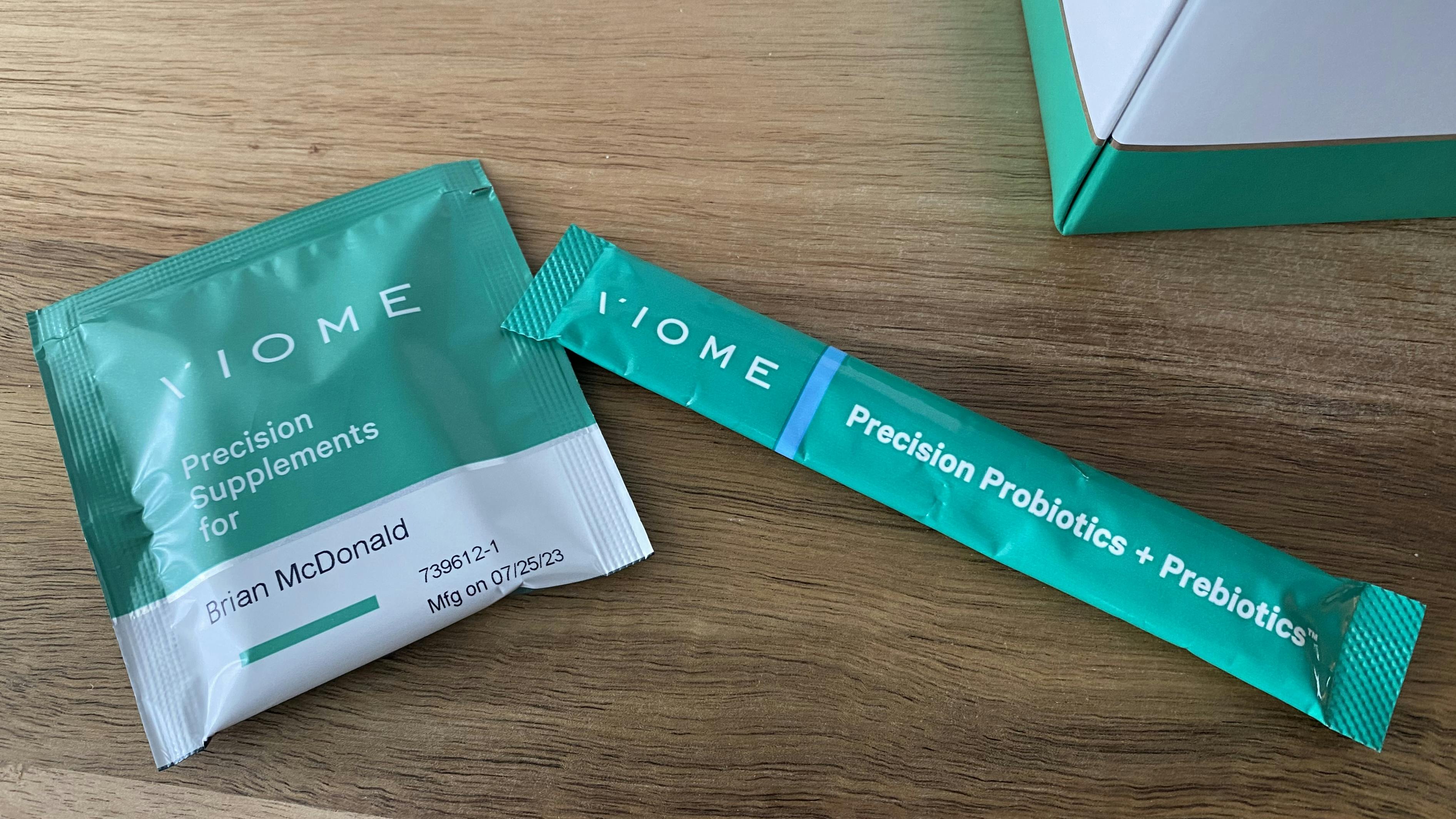 Viome Precision Supplements Probiotics Prebiotics Closeup