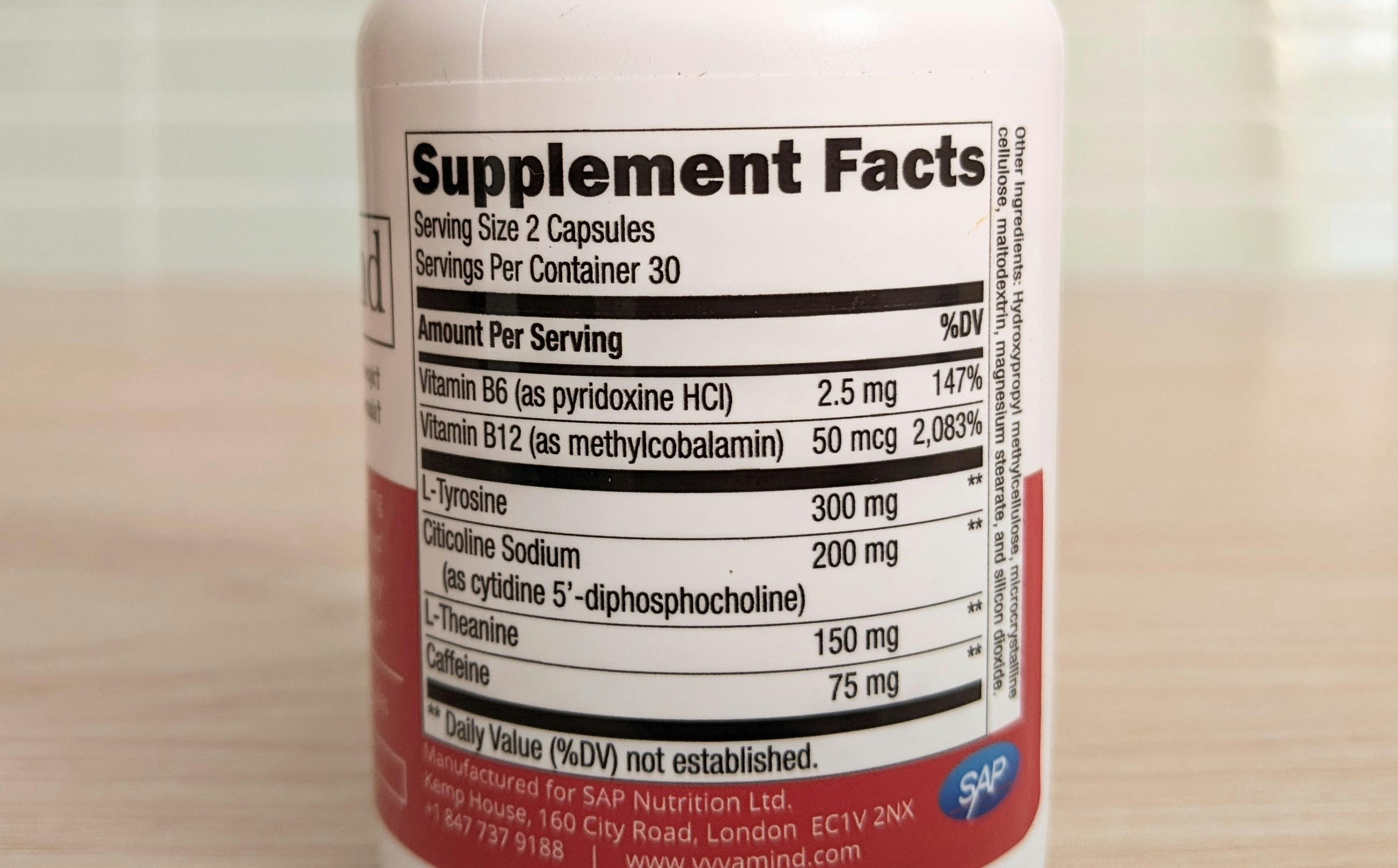 Vyvmind Ingredient Label